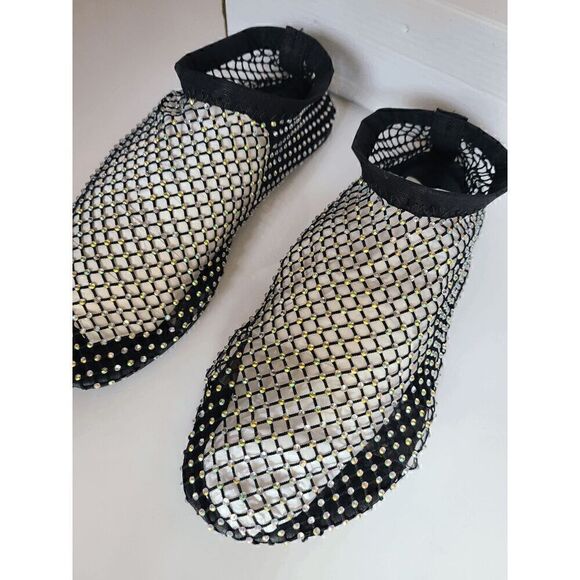 ✨💎 Rhinestone Comfy Sparkly Gem Stretch Mesh Flats Sandals Shoes 6 NEW WITH BOX - Picture 12 of 16